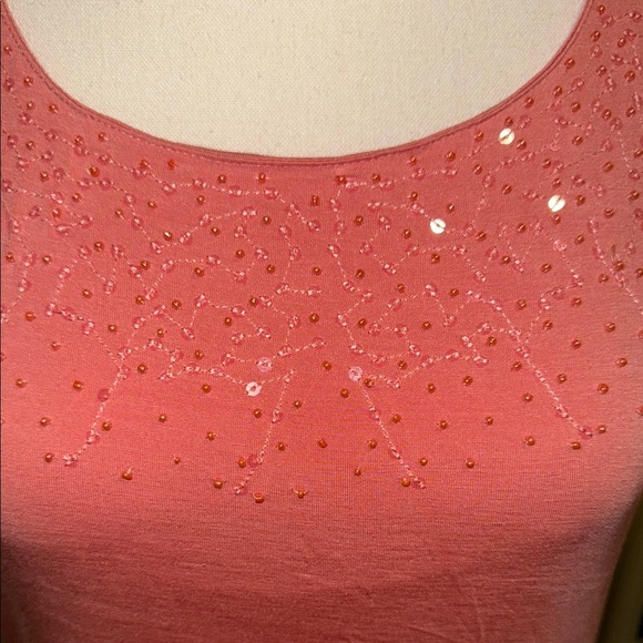 Le Chateau Tank Top Orange Bead Sequins Embellishments Sleeveless Women’s Sz S - Picture 3 of 10